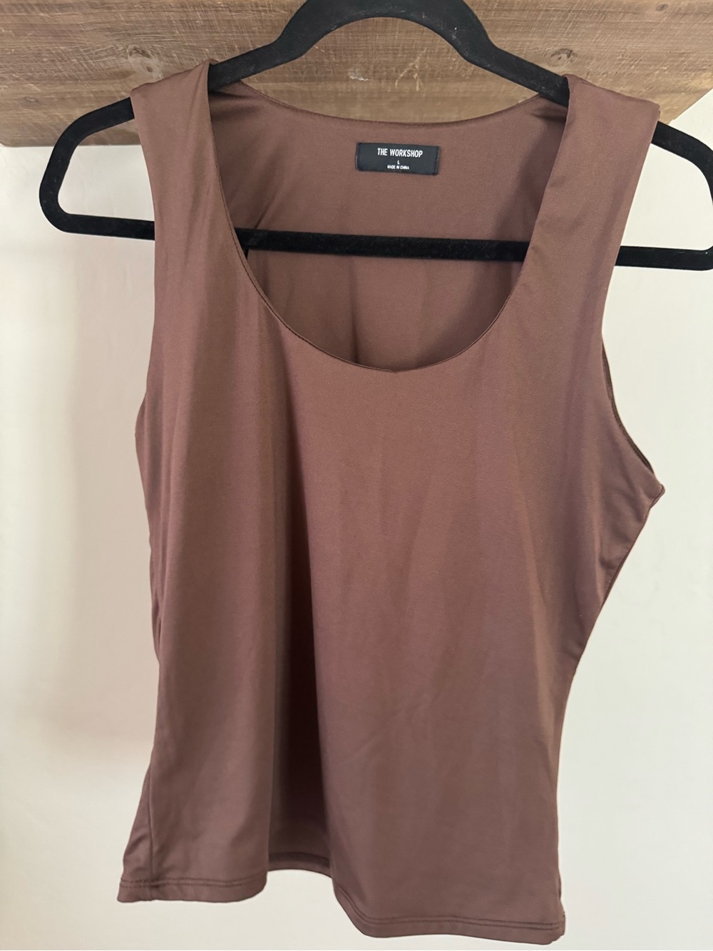 Workshop Republic Clothing Women's Mauve-Brown Scoop Neck Tank